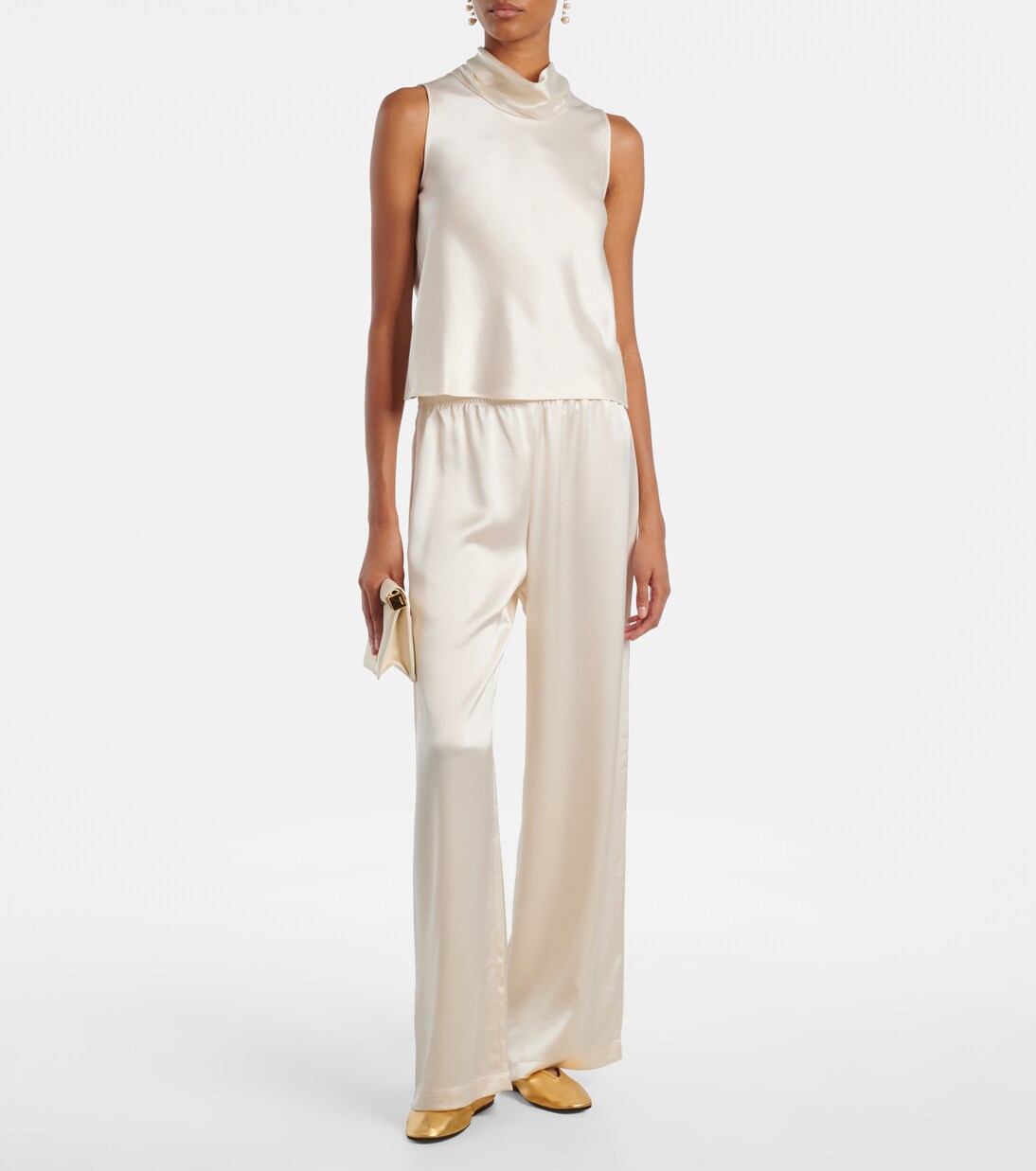 Pantaloni Barb in raso a vita media | Leset