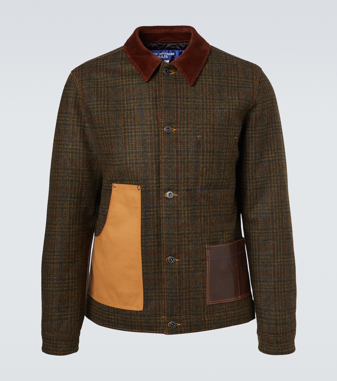 Chaqueta de lana con piel a cuadros | Junya Watanabe