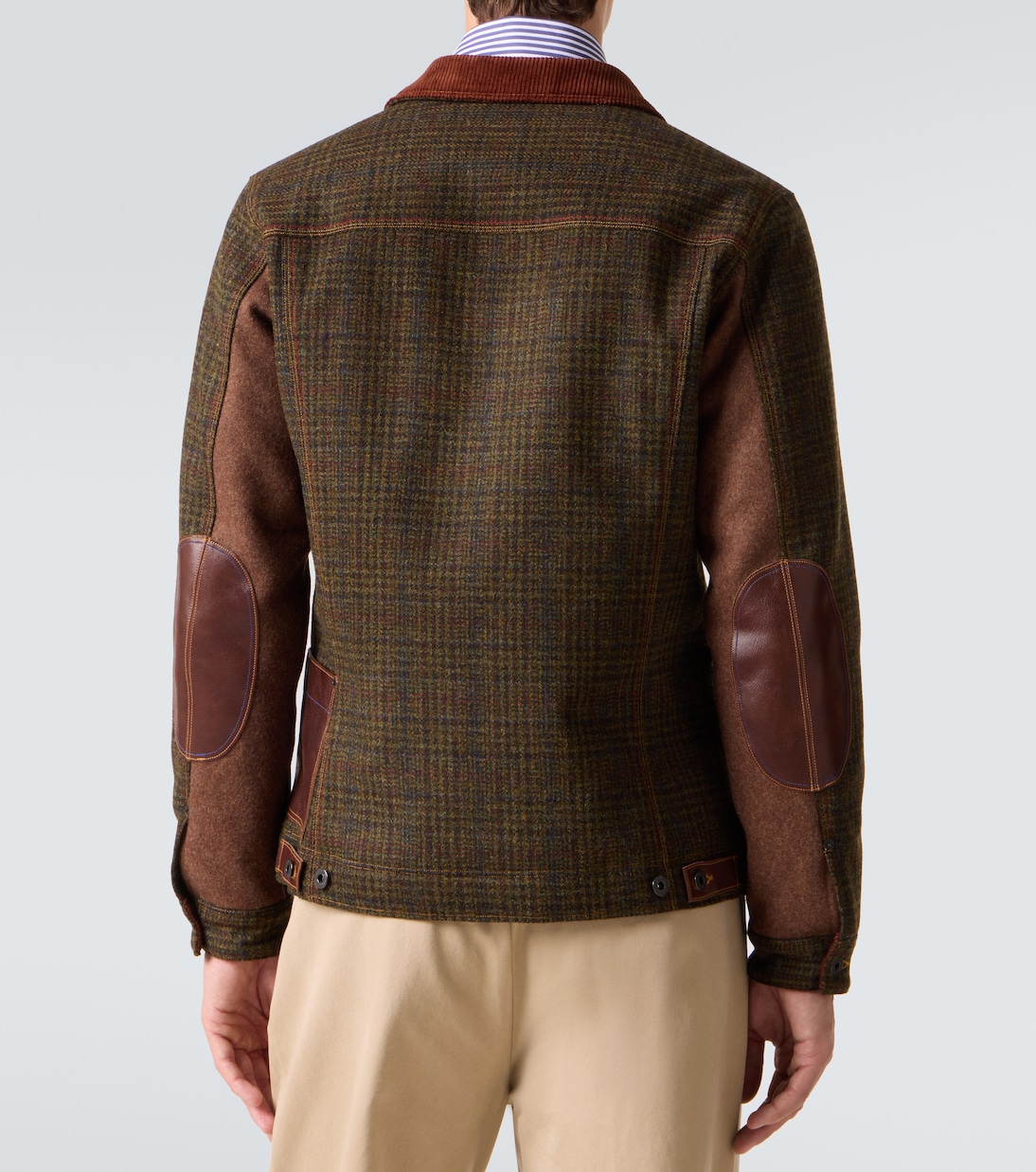 Chaqueta de lana con piel a cuadros | Junya Watanabe