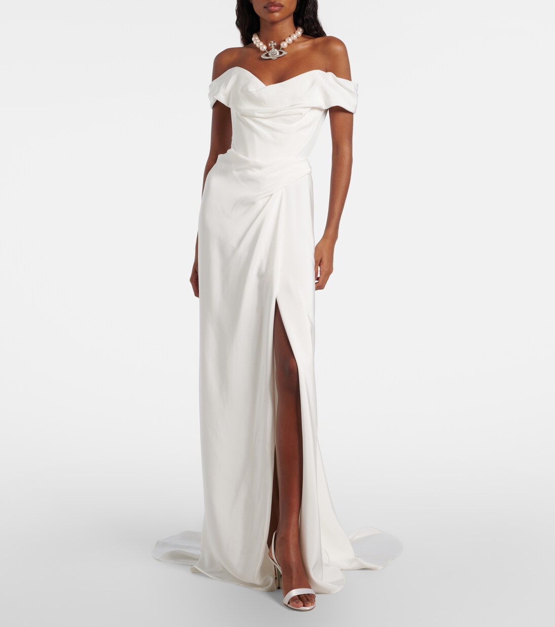 Bridal Off-Shoulder-Robe Mabel aus Seide | Vivienne Westwood