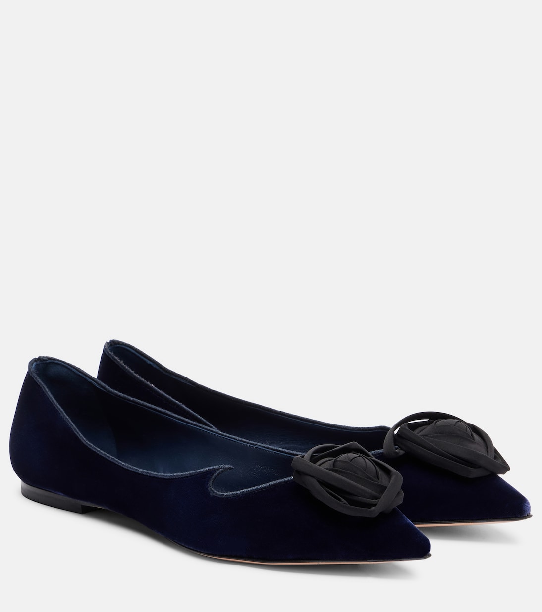 I Love Vivier Rose velvet ballet flats | Roger Vivier