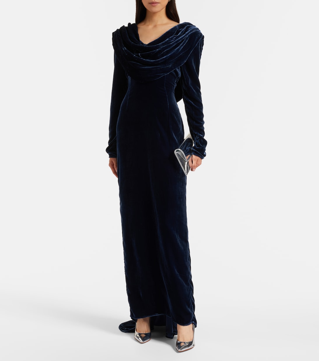 Ivette draped velvet gown | Rotate