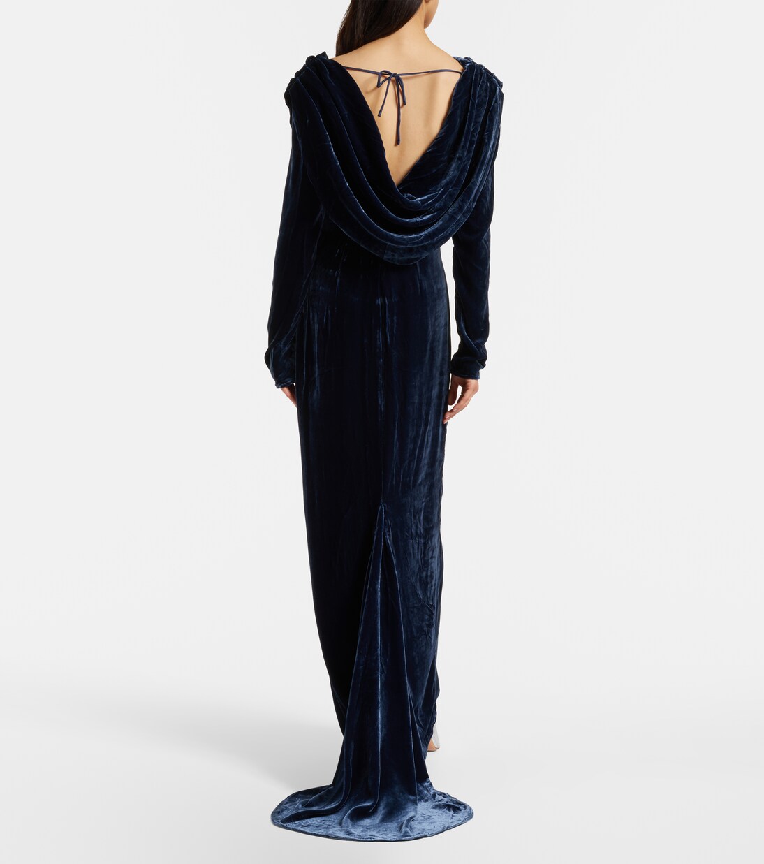 Ivette draped velvet gown | Rotate