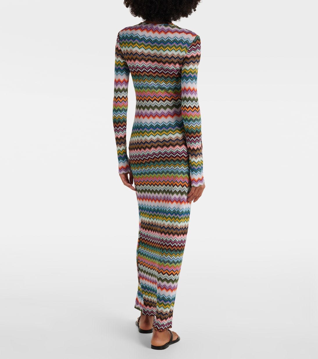 Vestido largo de lamé en zigzag | Missoni