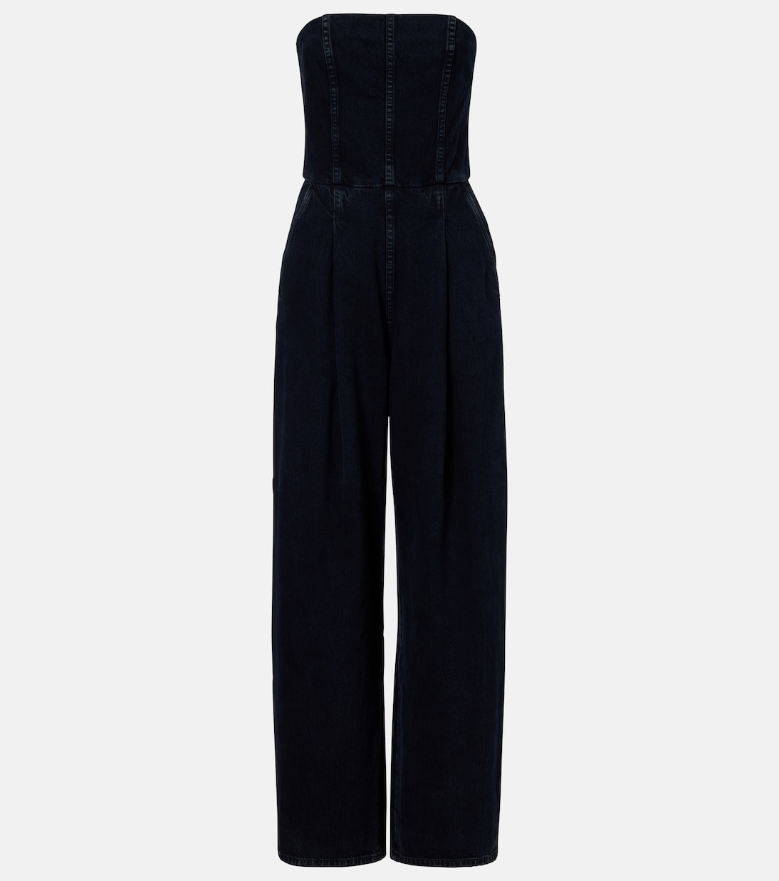 Agyness denim bustier jumpsuit | Agolde