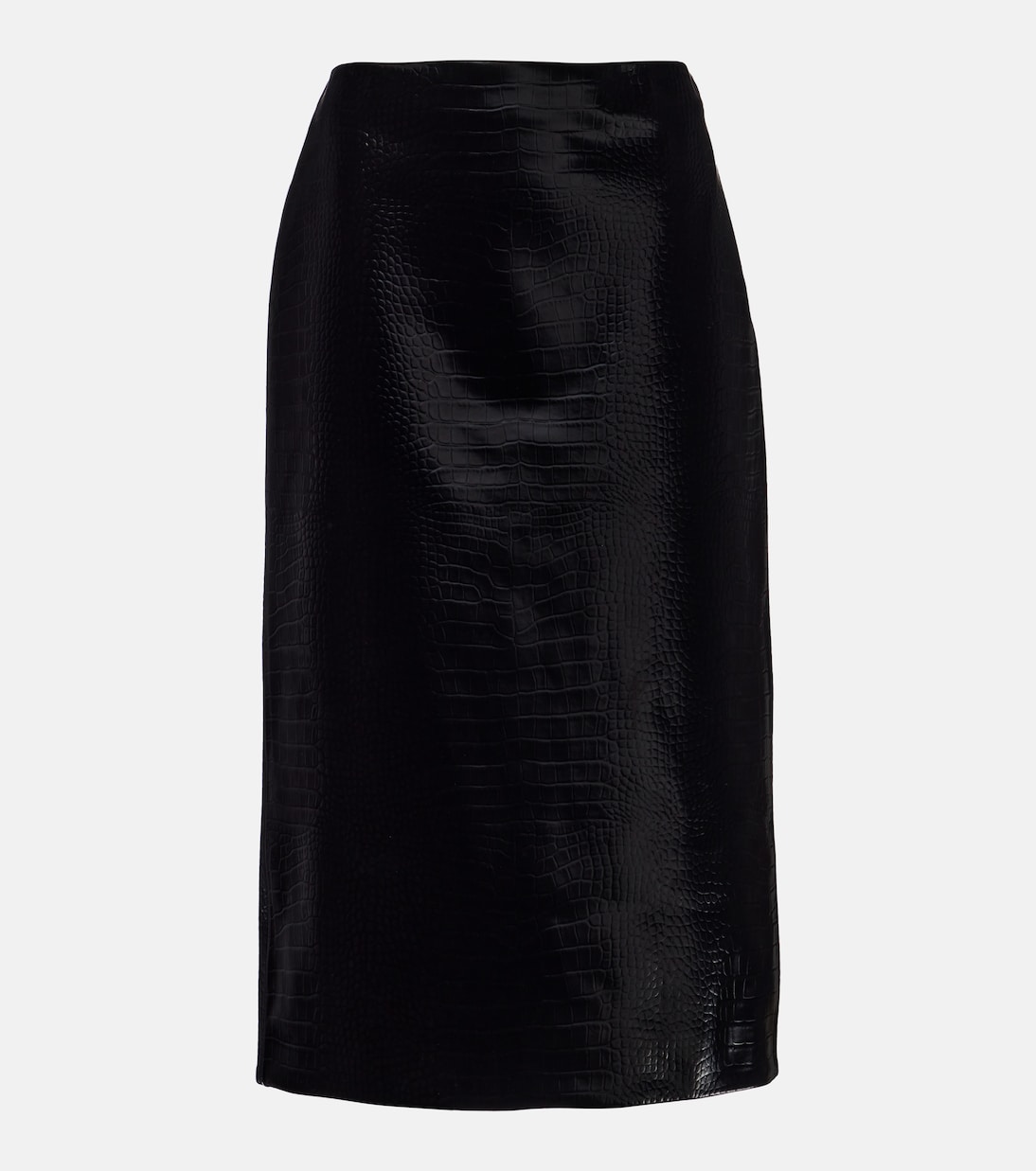 Croc-effect leather pencil skirt | Gucci