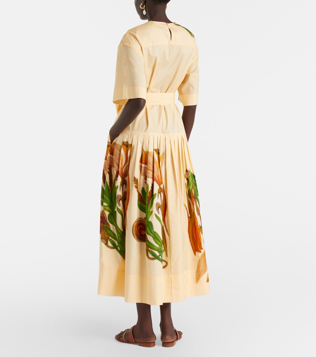 Vestido midi Aniline de algodón | Ulla Johnson