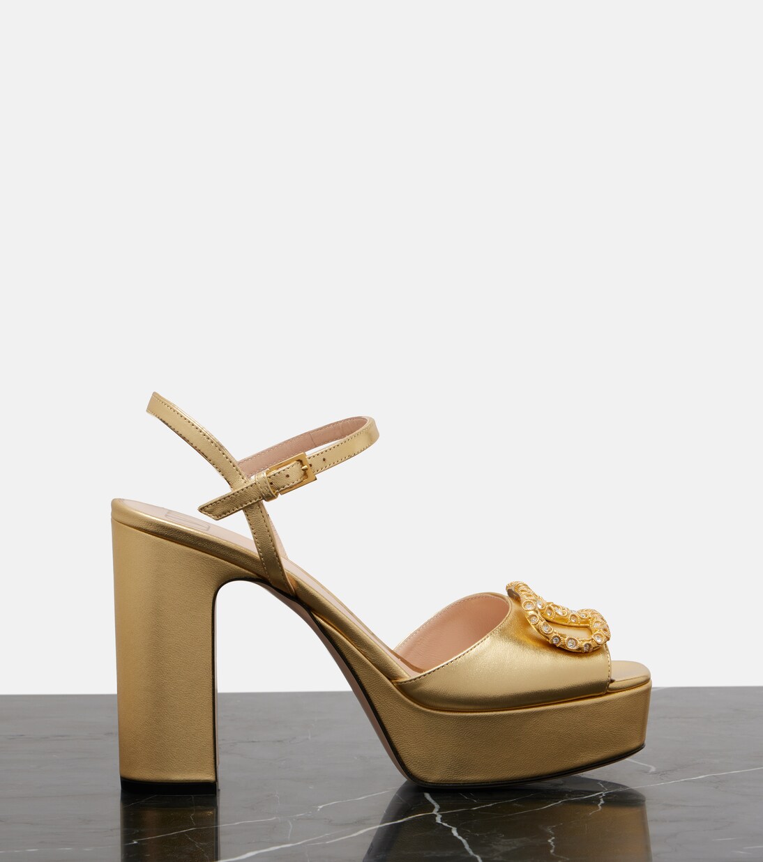 Sandali VLogo in pelle con cristalli | Valentino Garavani