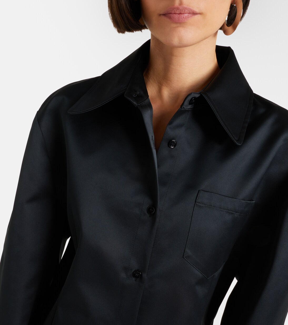 Vestido camisero Akita de satén | The Frankie Shop