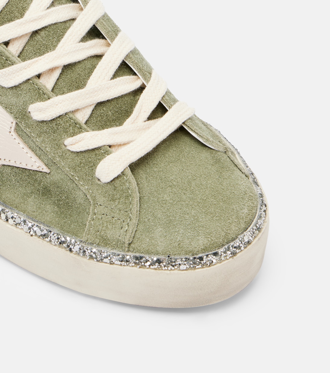 Hi Star glitter-trimmed suede sneakers | Golden Goose
