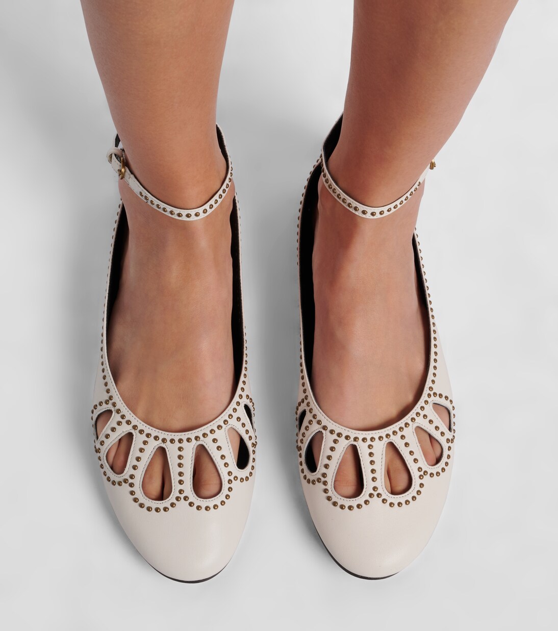 Bloris studded cutout leather ballet flats | Isabel Marant