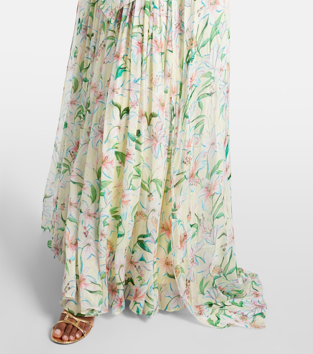 Draped floral caped gown | Là Fuori