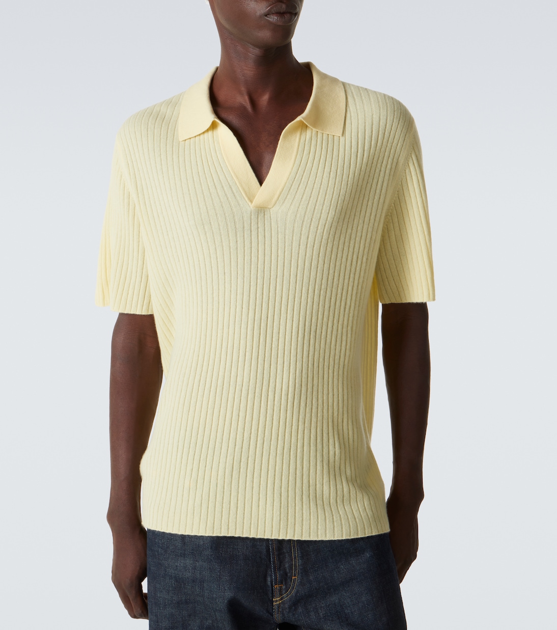 Ribbed-knit cashmere polo shirt | Arch4