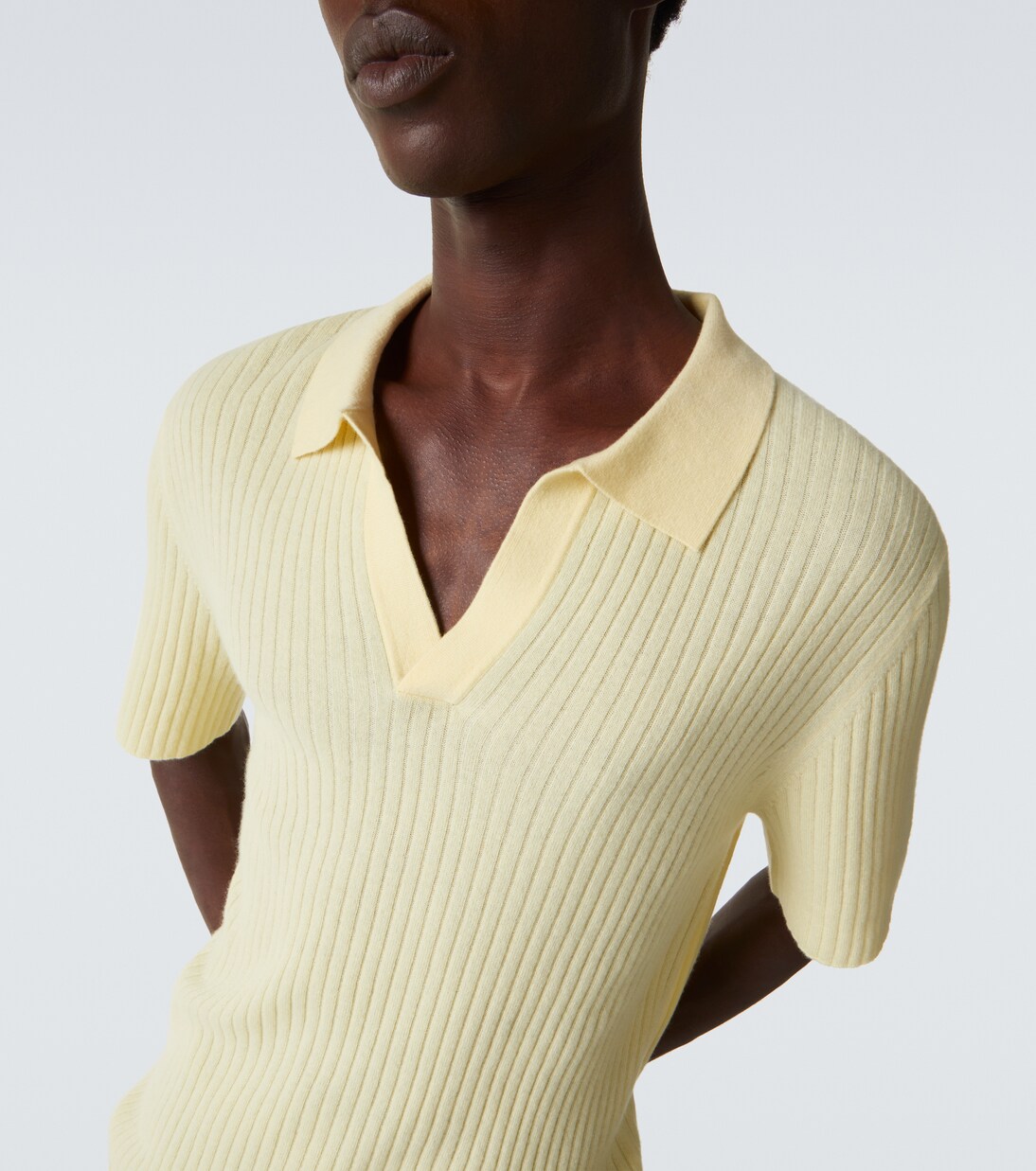 Ribbed-knit cashmere polo shirt | Arch4