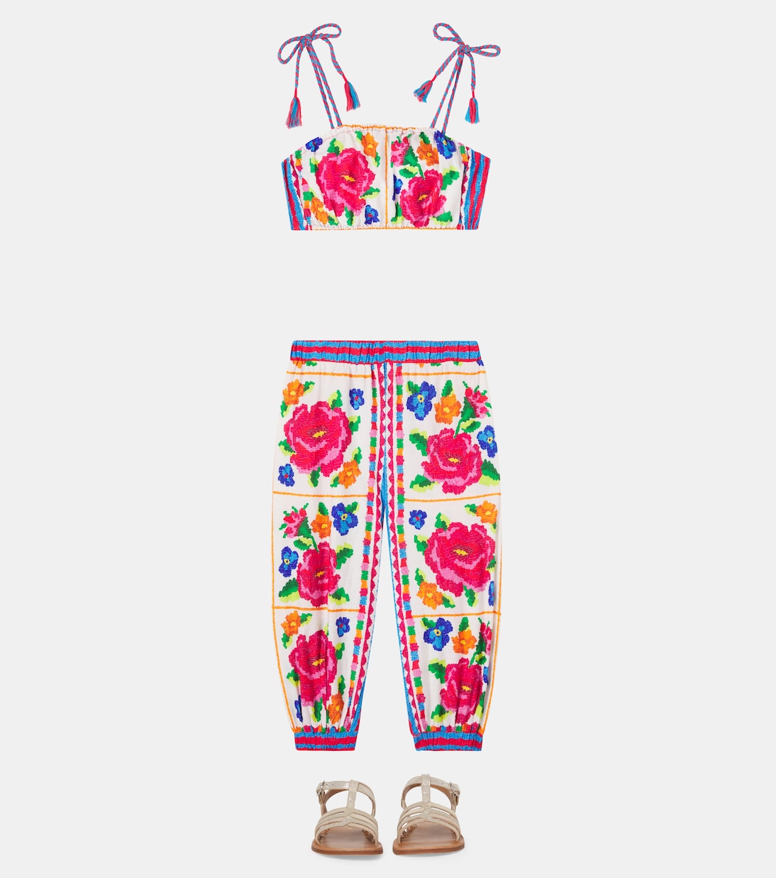 Floral cotton top and pants set | Fábula