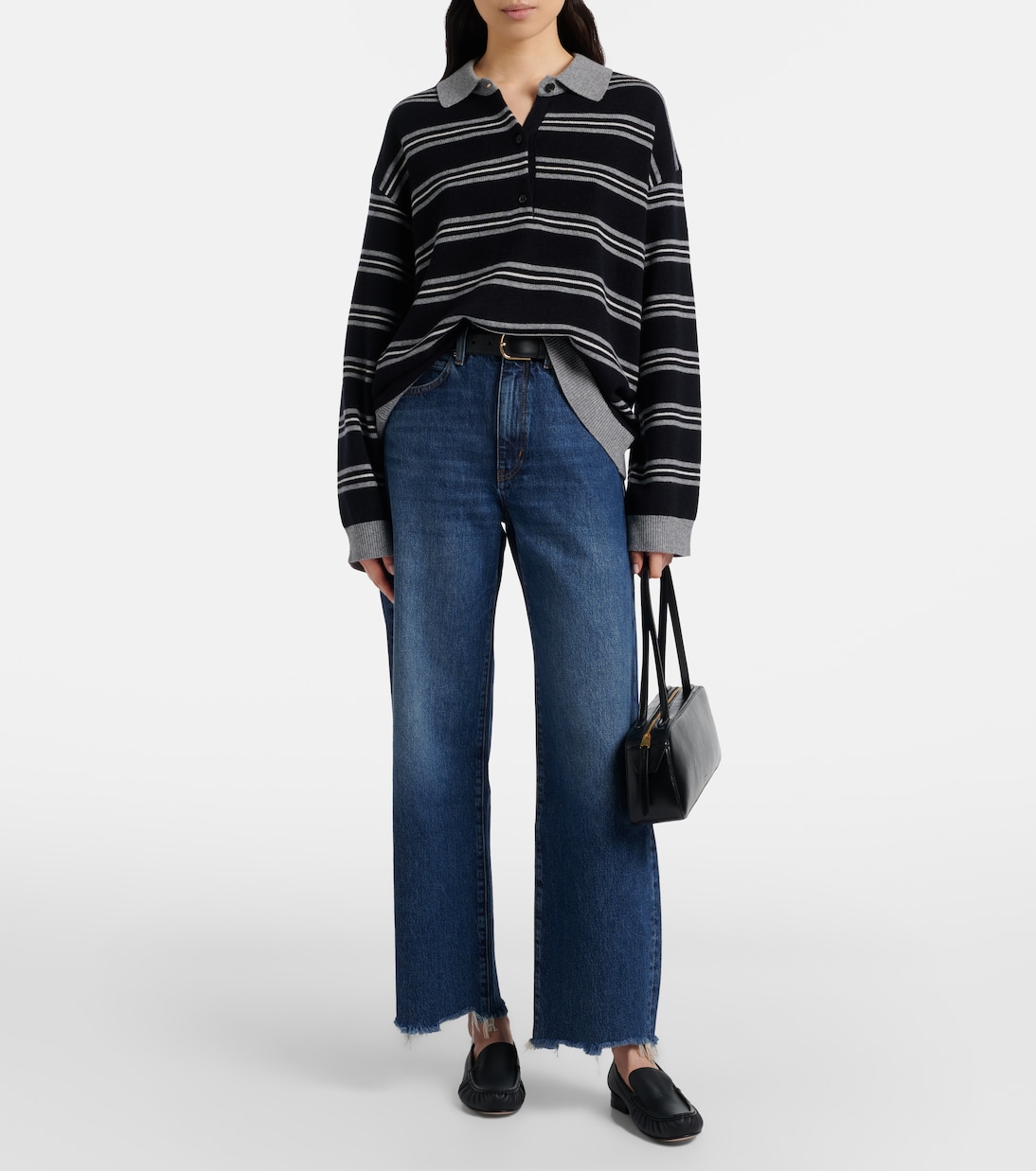 Bow frayed barrel-leg jeans | Frame