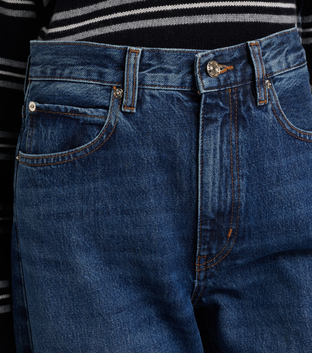 Bow frayed barrel-leg jeans | Frame