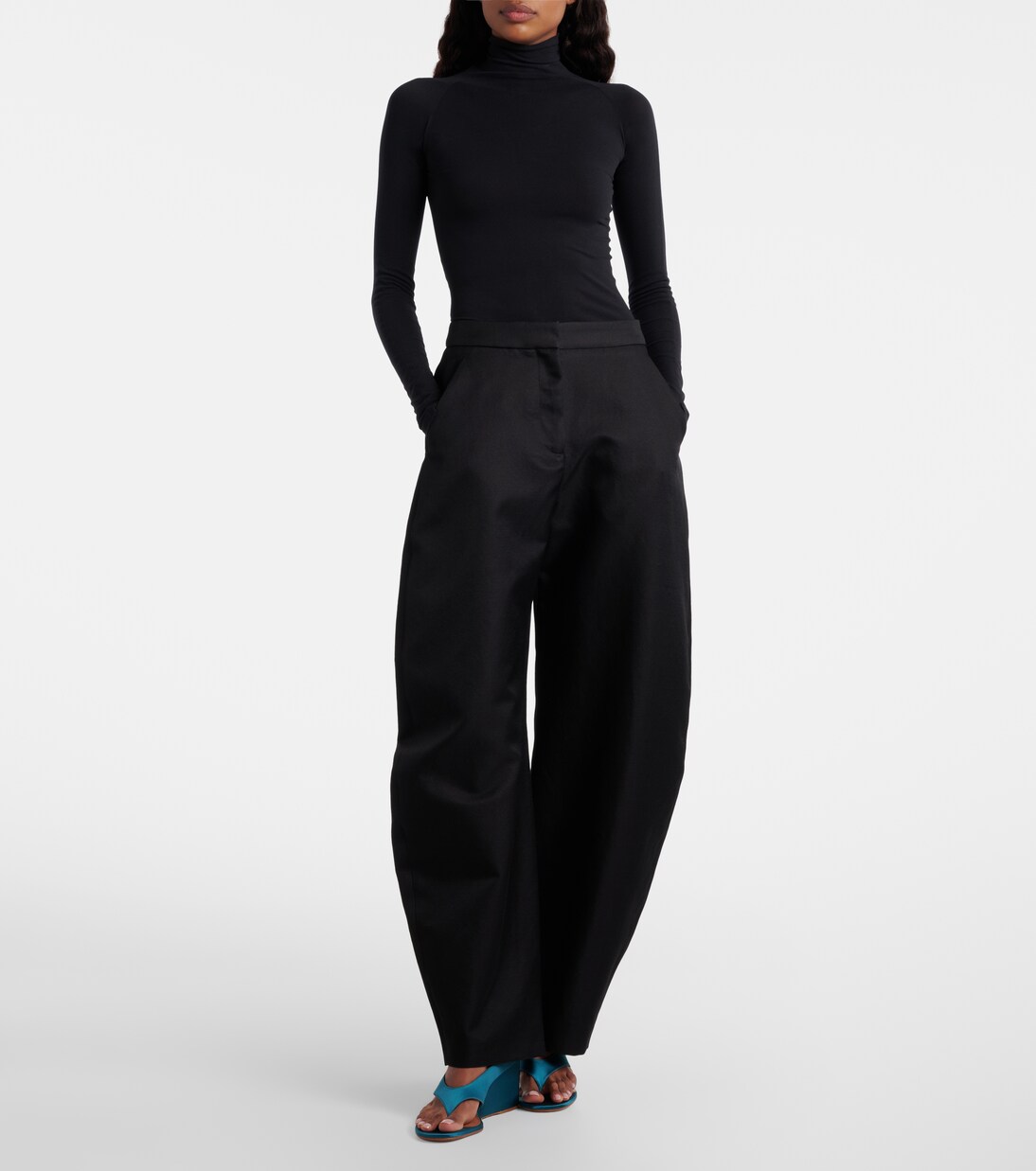 Cube satin wedge thong sandals | Alaïa