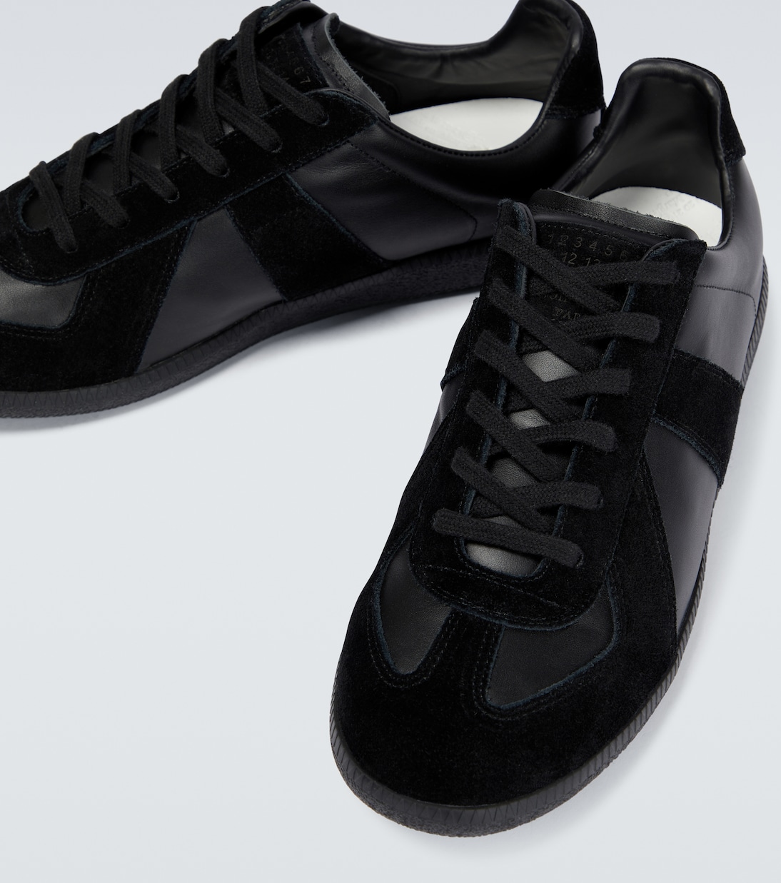 Replica leather and suede sneakers in black Maison Margiela Mytheresa