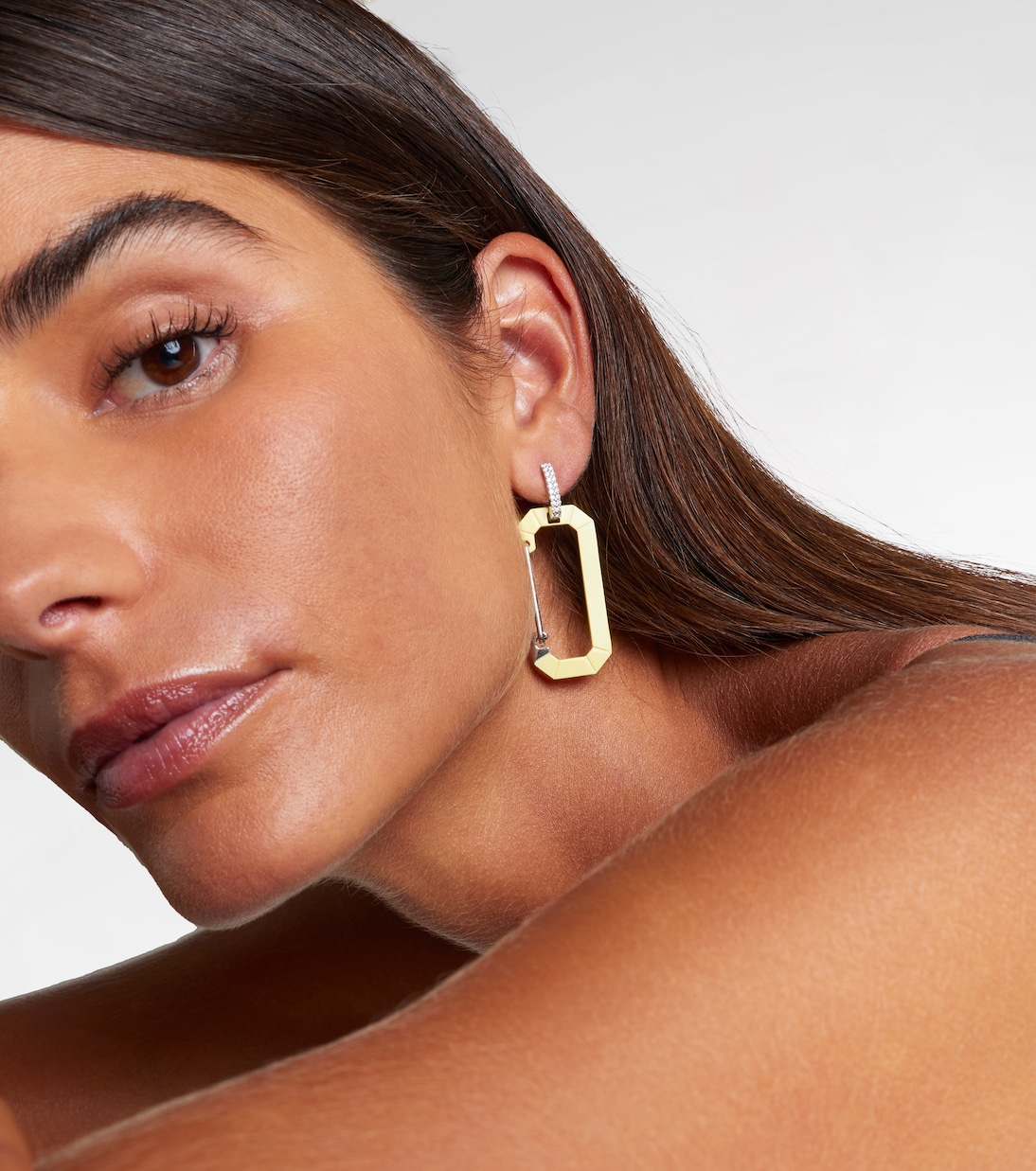 Einzelner Ohrring Chiara Big aus 18kt Weißgold mit Diamanten | Eéra
