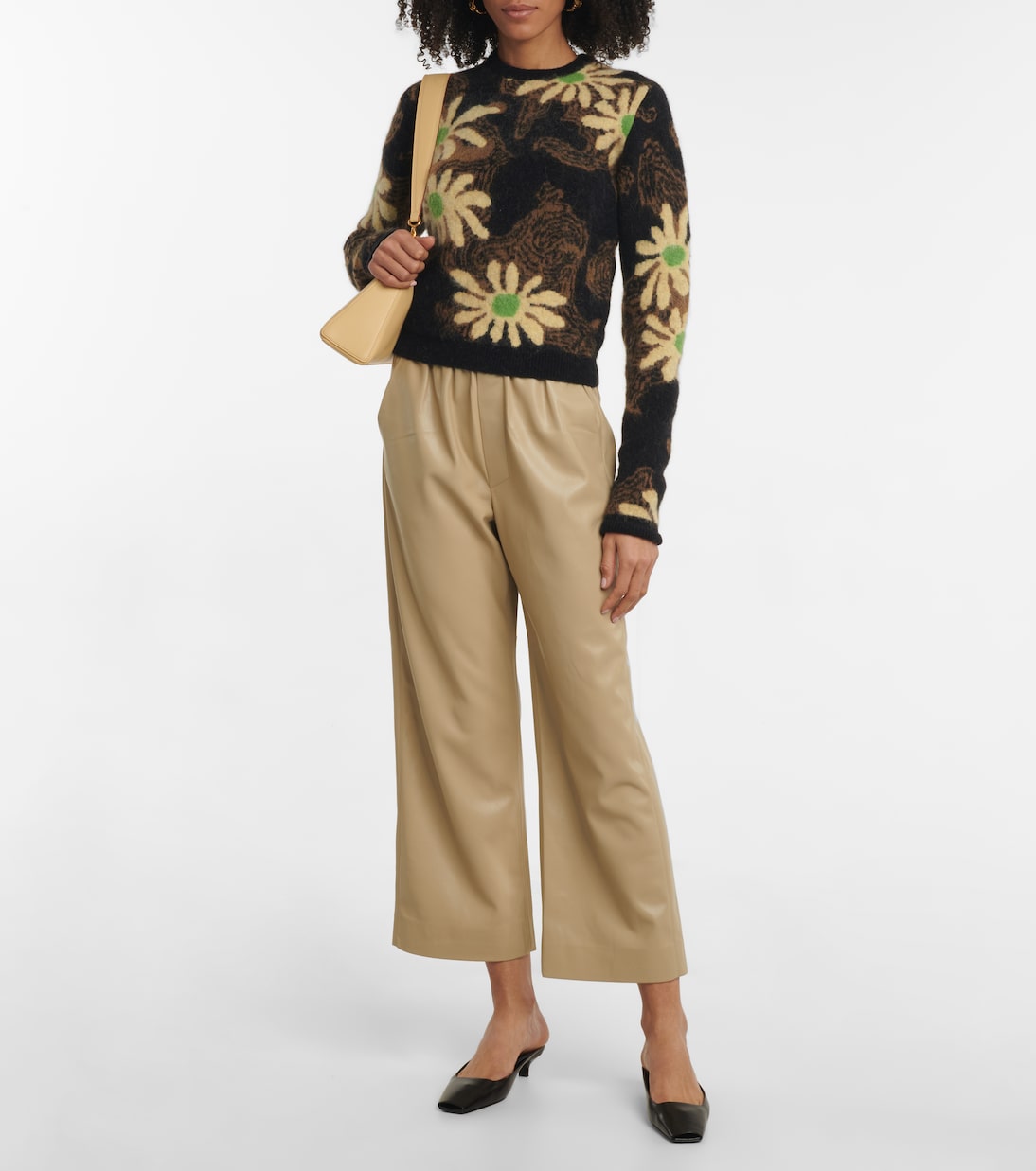 Pantalon ample Odessa en cuir synthétique | Nanushka