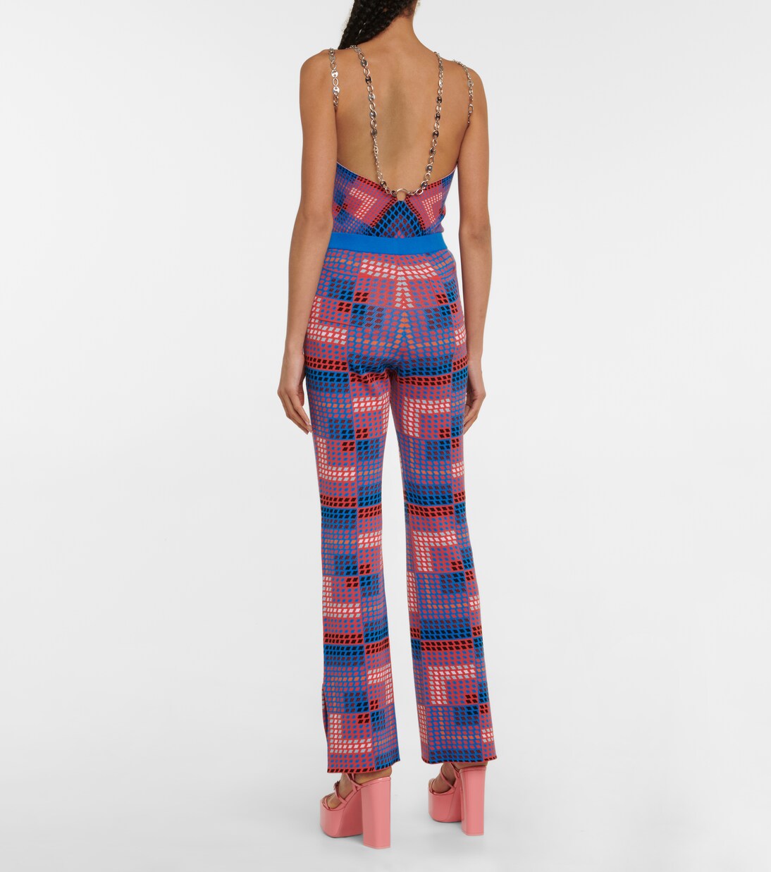 High-rise flared jacquard pants | Rabanne