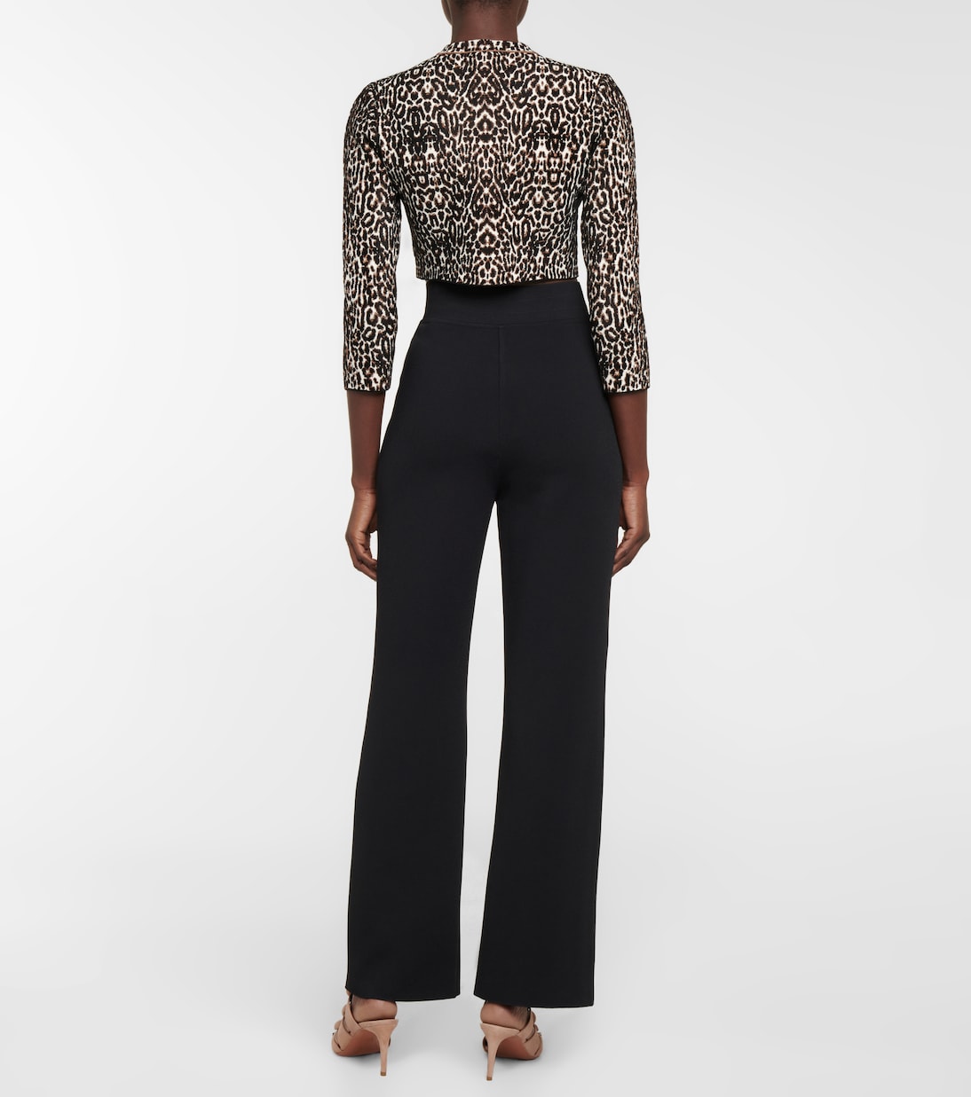 Cardigan cropped in maglia jacquard | Alaïa