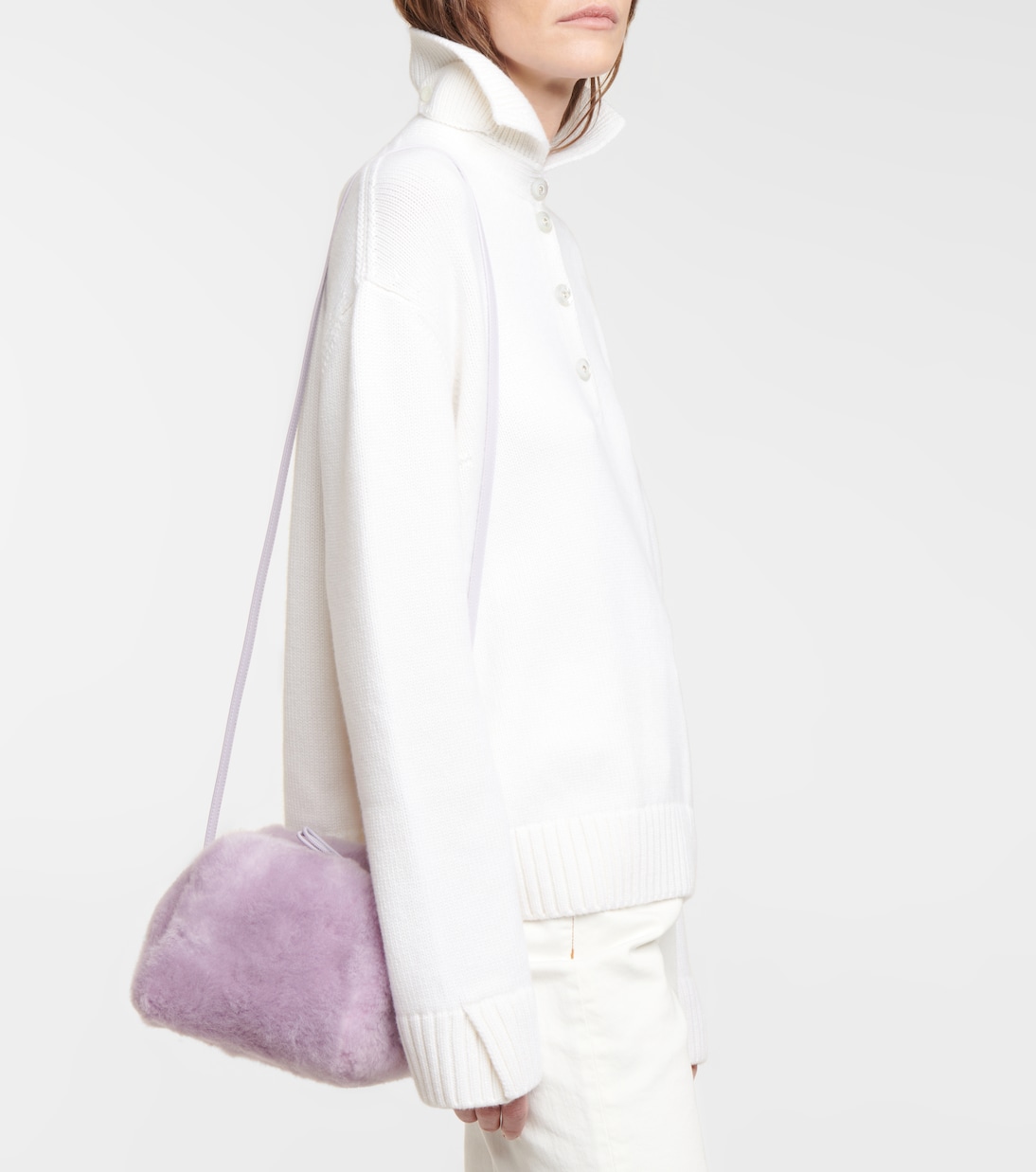 Puffy Pouch Small shearling shoulder bag | Loro Piana