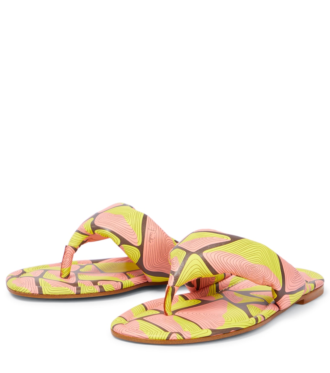 Sandali infradito in pelle con stampa | Pucci