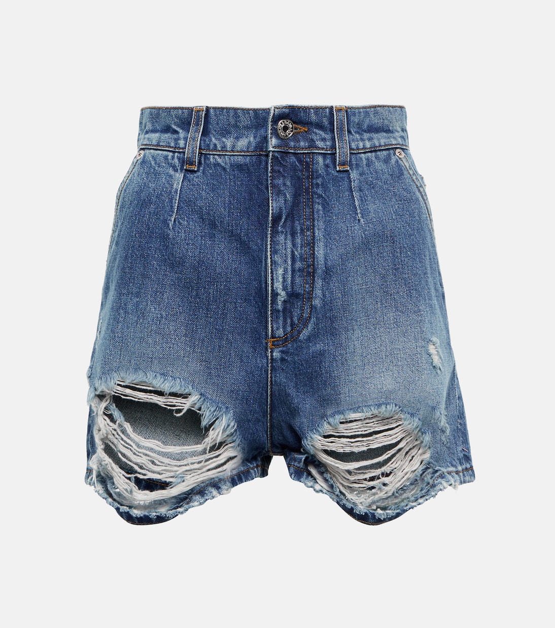 Shorts vaqueros de tiro alto envejecidos | Dolce&Gabbana