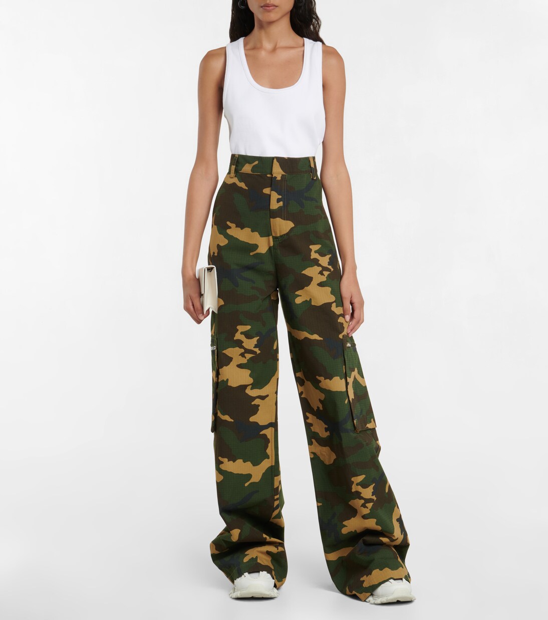 Pantalon cargo ample imprimé en coton mélangé | Amiri