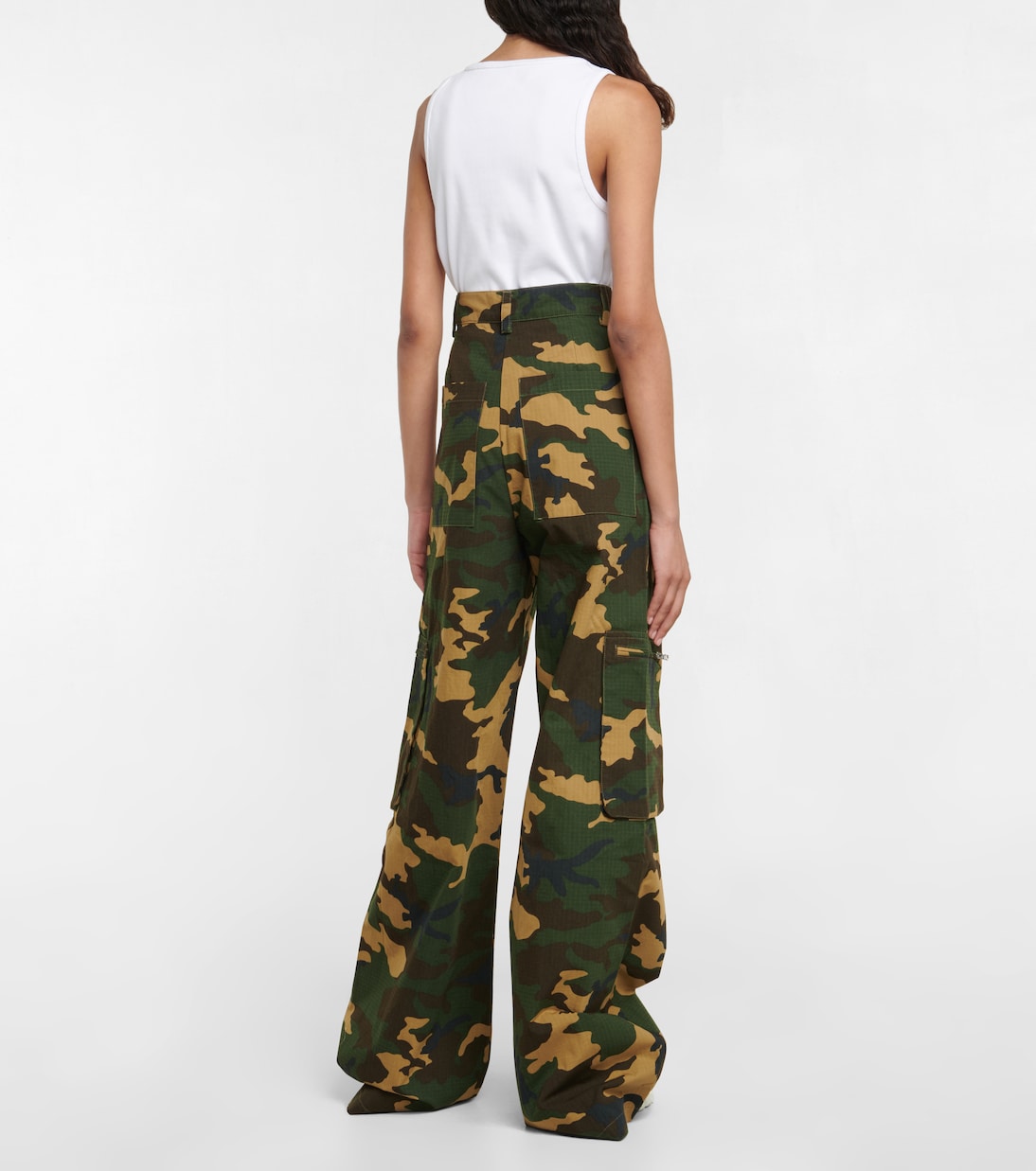 Pantalon cargo ample imprimé en coton mélangé | Amiri