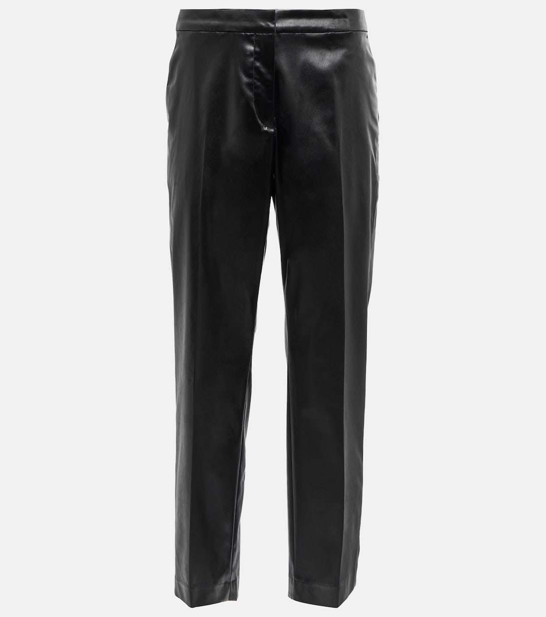 High-Rise Cropped-Hose aus Lederimitat | Dries Van Noten