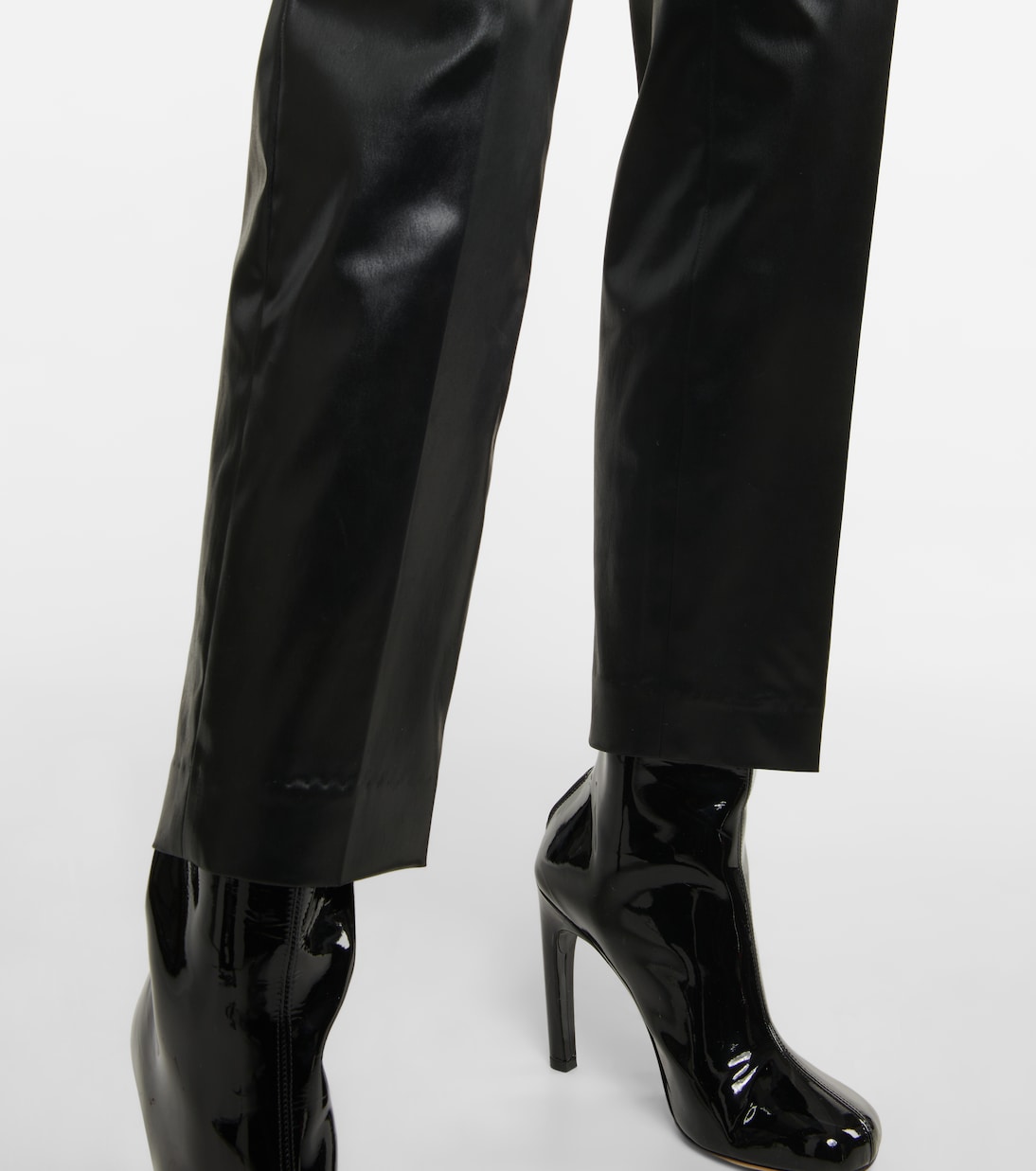 High-Rise Cropped-Hose aus Lederimitat | Dries Van Noten