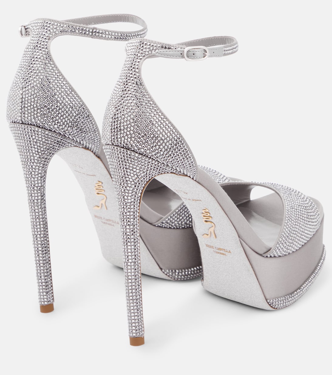 Embellished satin platform sandals | Rene Caovilla