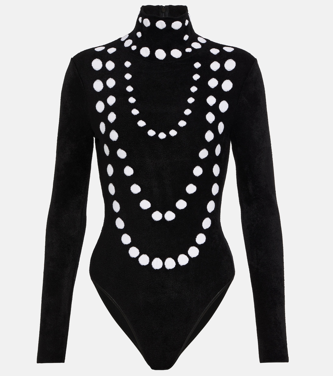 Tuta Elegante in Velluto Chenille con Motivo Jacquard di Alaïa per Giovani Stilisti