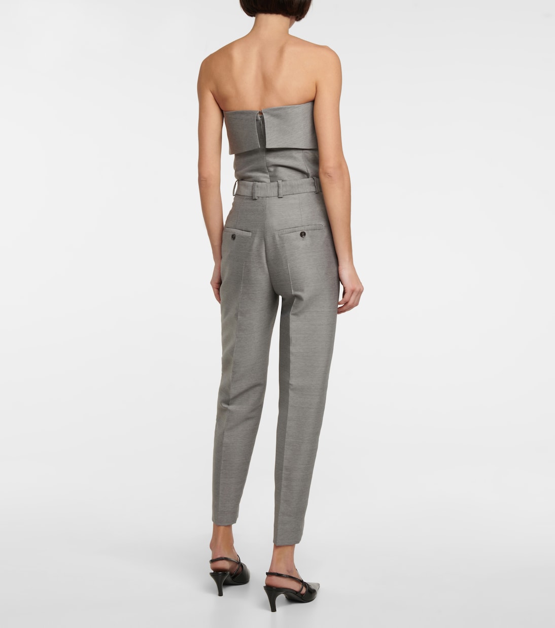 Mid-rise straight cotton and wool-blend pants | Toteme