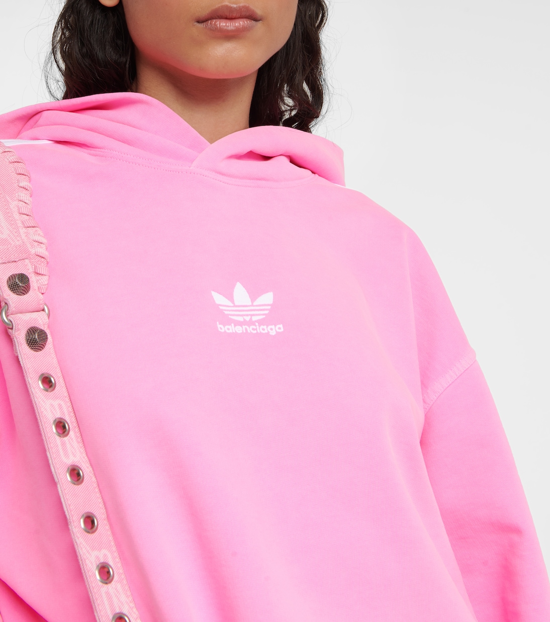x Adidas logo cotton hoodie | Balenciaga