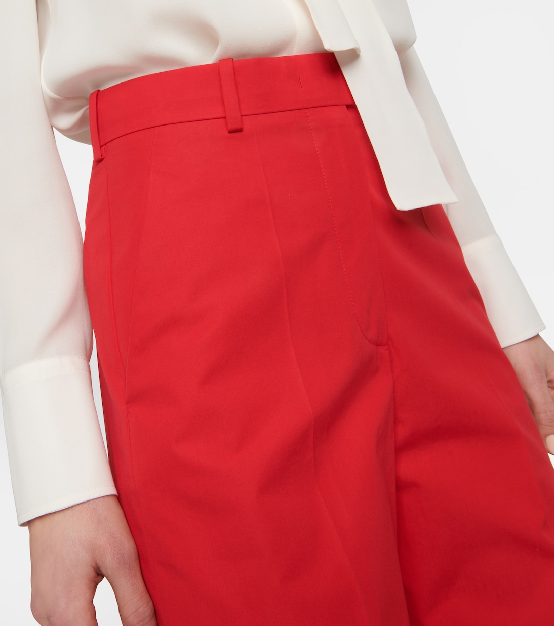 Pantaloni a vita alta e gamba larga in cotone | Valentino
