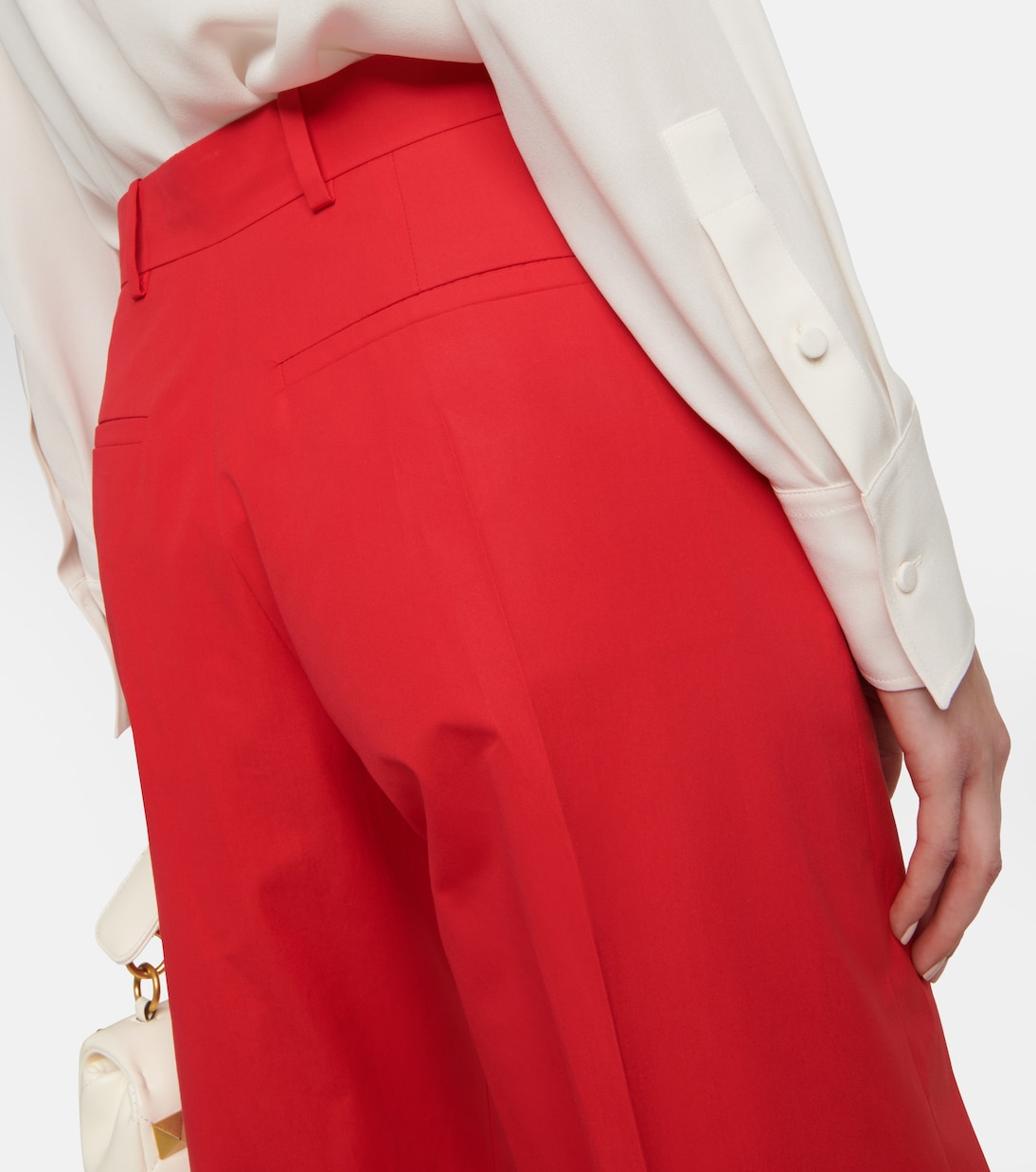 Pantaloni a vita alta e gamba larga in cotone | Valentino