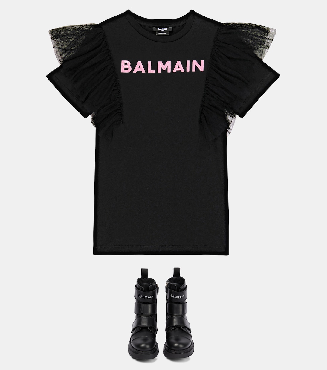 Kleid aus Baumwoll-Jersey | Balmain Kids