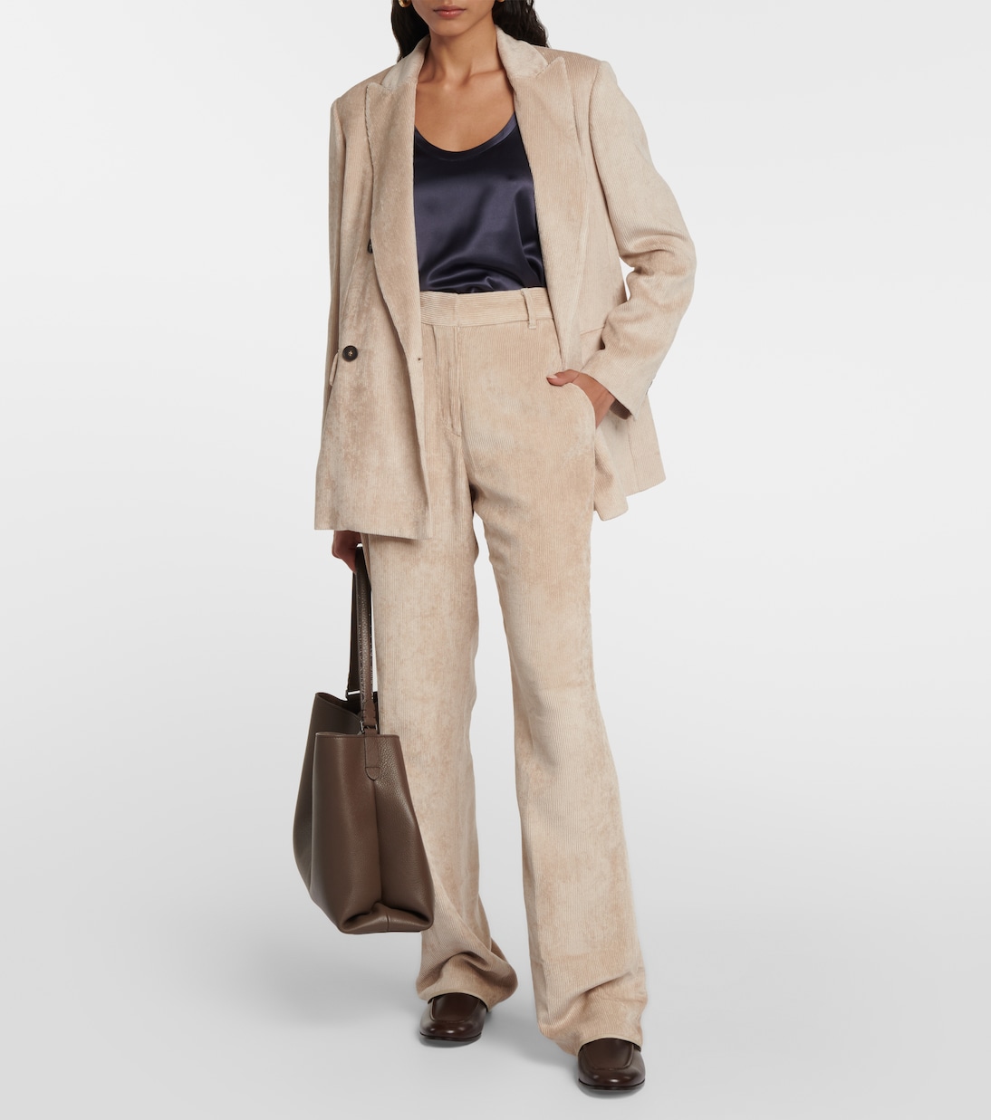 High-rise wide-leg corduroy pants | Brunello Cucinelli
