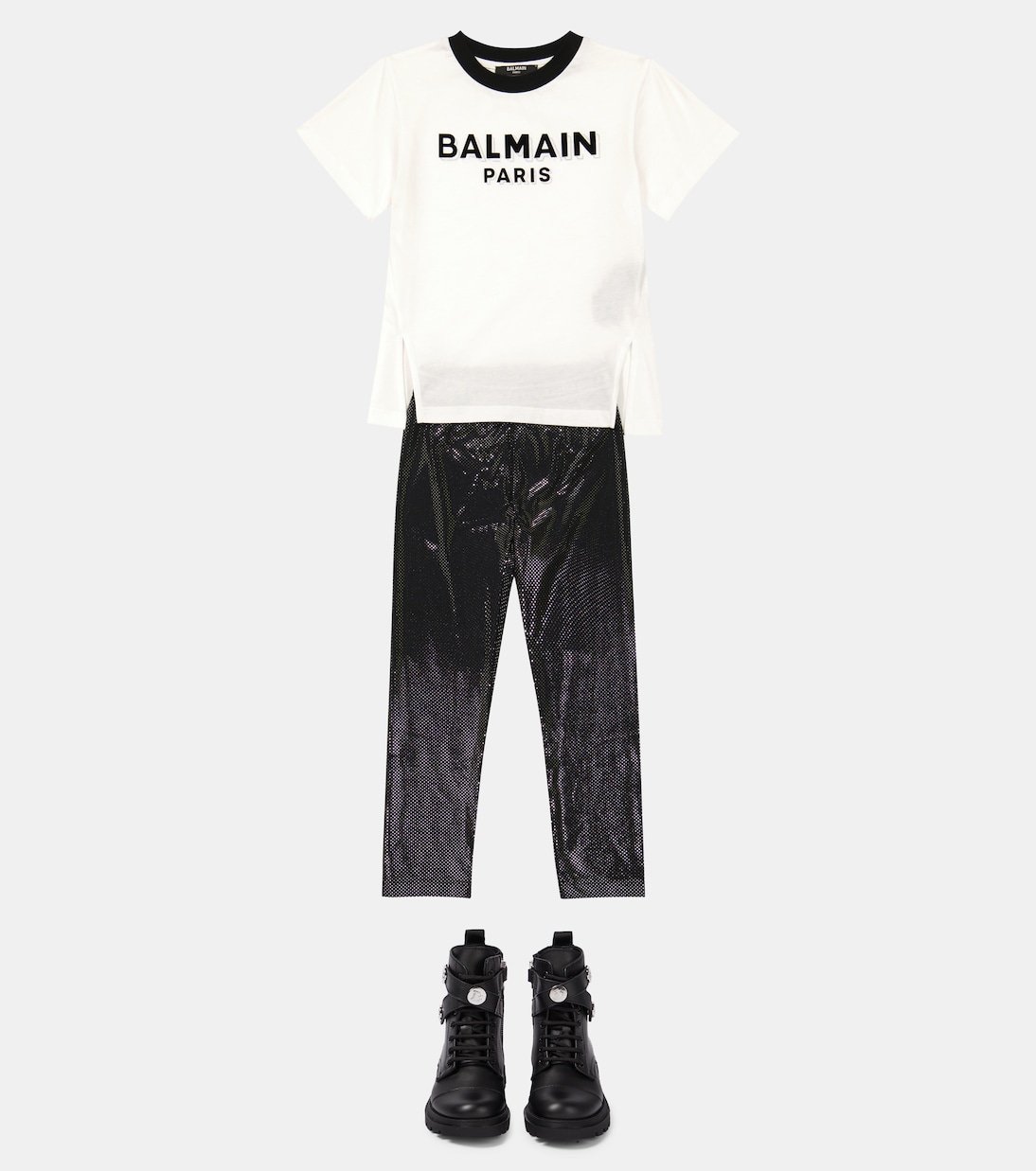 Camiseta en jersey de algodón con logo | Balmain Kids