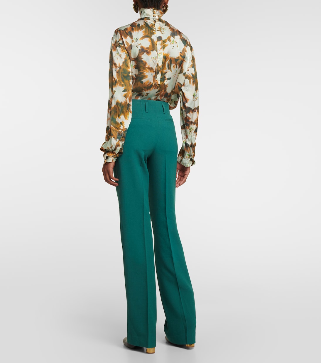 Pantaloni regular a vita alta in lana | Dries Van Noten