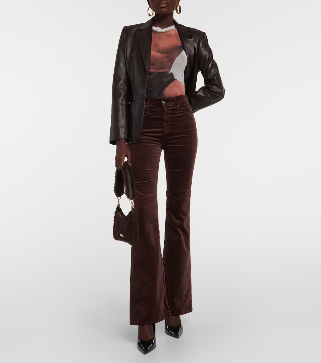 Pantaloni flared Farrah in velluto | AG Jeans