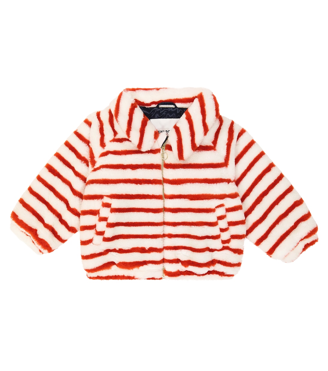 Striped faux fur jacket | Mini Rodini