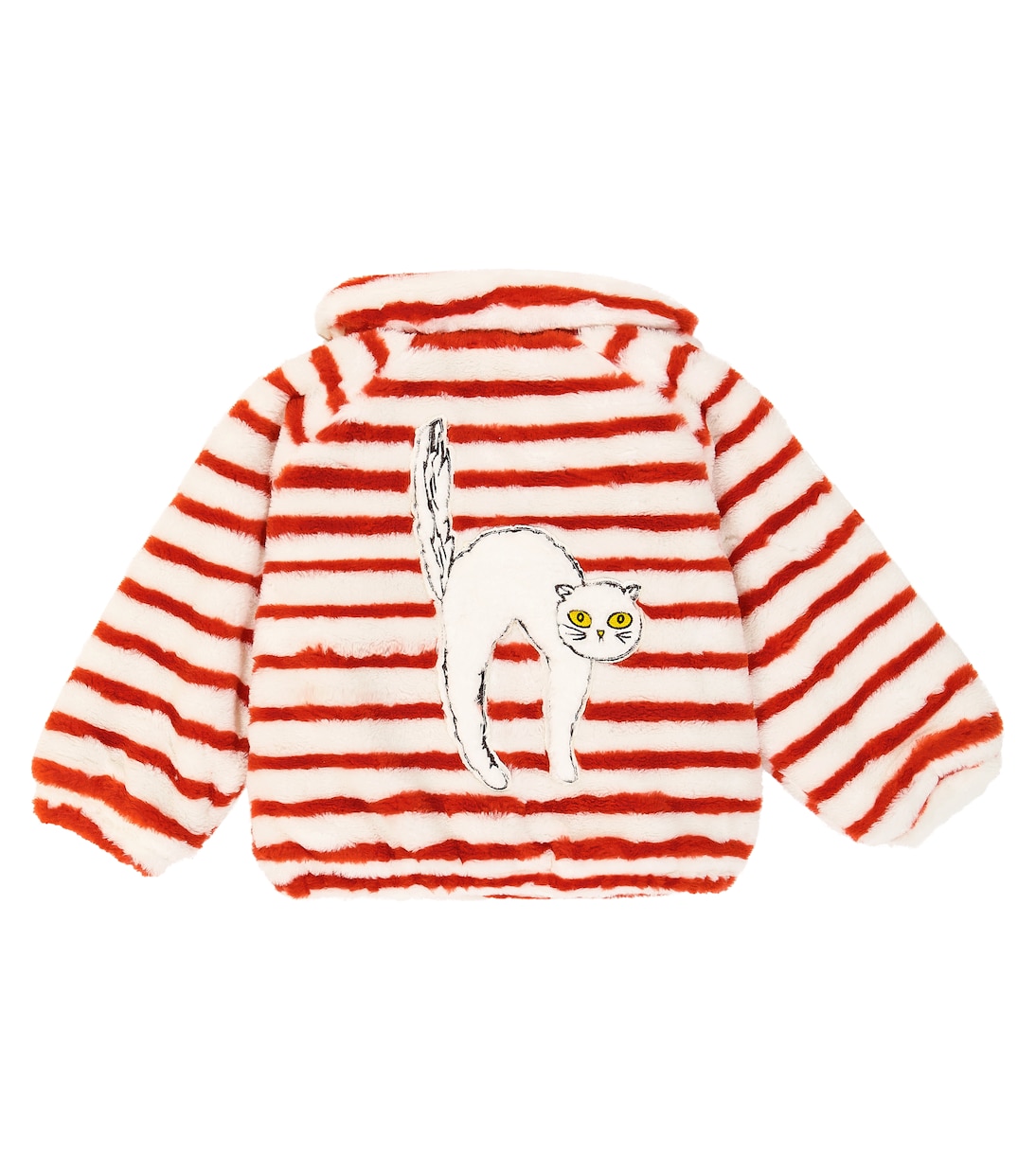 Striped faux fur jacket | Mini Rodini