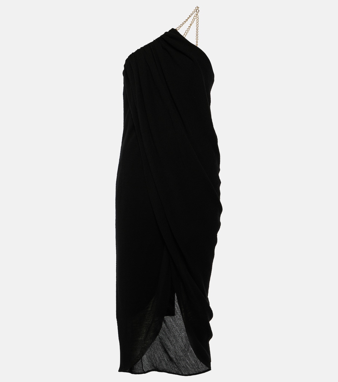 Vestido midi de lana virgen con cadena | Chloé