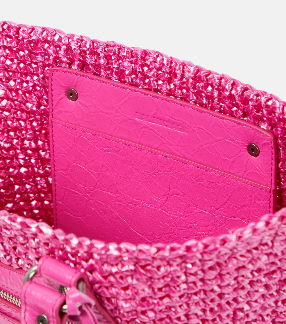 Schultertasche Le Cagole Medium aus Raffiabast | Balenciaga