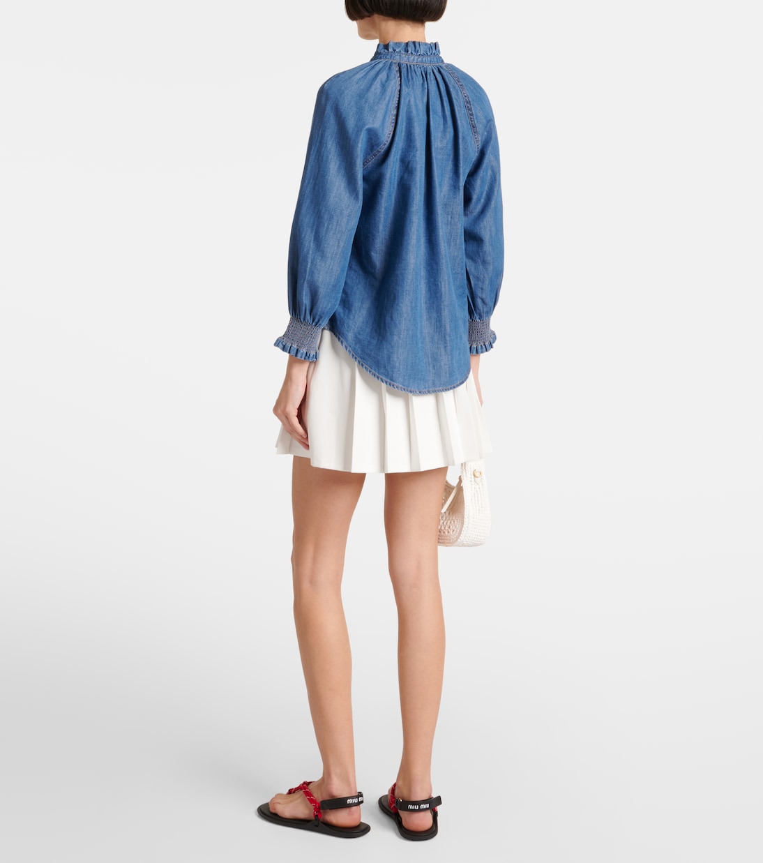 Calisto ruched denim shirt | Veronica Beard